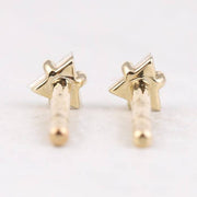 Triangle Earring Studs Pair Salt And Pepper Diamond Studs