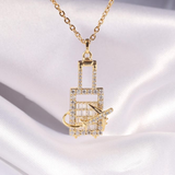 Crystal-Studded Travel Charm Pendant – Airplane & Suitcase Design
