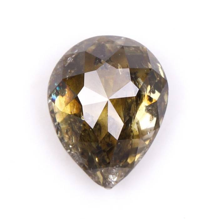 0.34 CT Natural Yellow Coloured Loose Earth Mine Pear Cut Diamond
