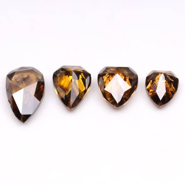 0.80 CT Natural Brown Pear Cut Diamond For Wedding Ring