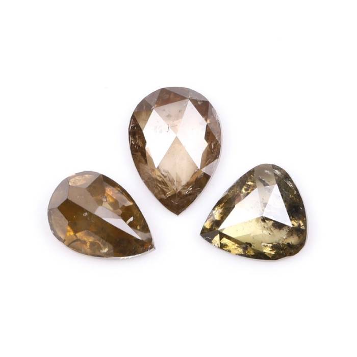 1.12 CT Natural Brown Loose Earth Mined Pear Cut Diamonds