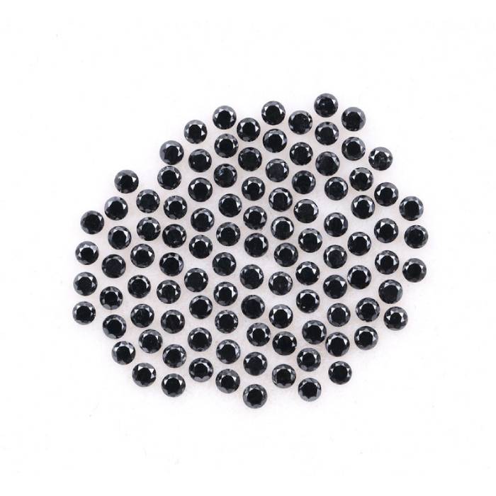 1.08 CT,1.3 MM Enhanced Black Color Round Brilliant Cut Diamond Natural Loose Diamond