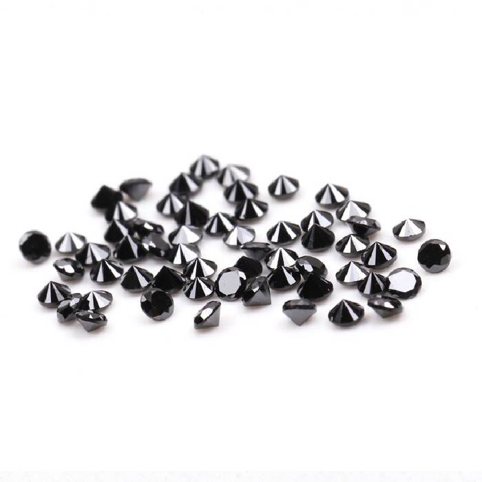 0.43 CT, 1.2 MM Enhanced Black Color Diamond Round Brilliant Cut Natural Loose Diamond