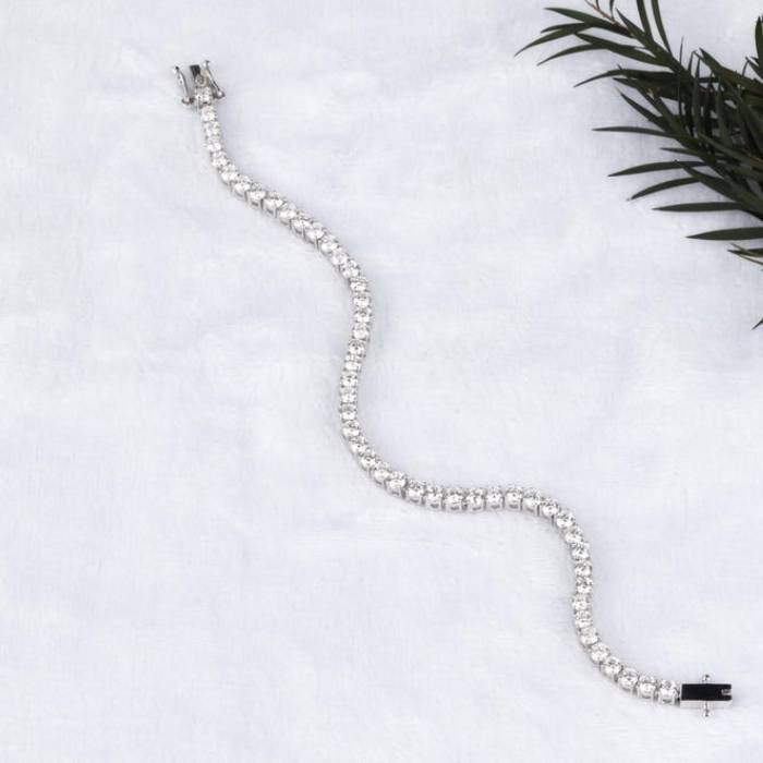 14K White Gold Lab Grown Diamond Tennis Bracelet