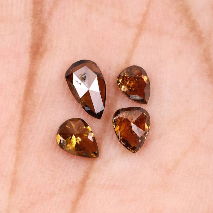 0.80 CT Natural Brown Pear Cut Diamond For Wedding Ring