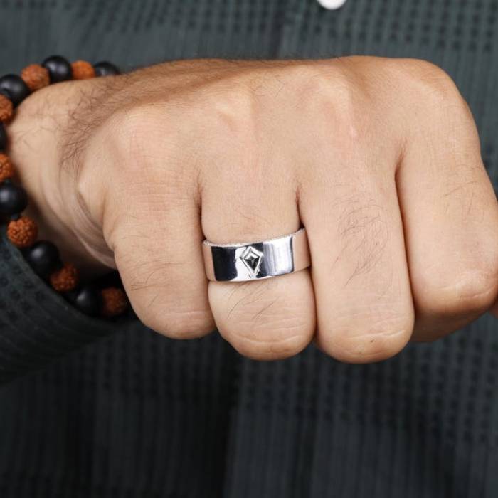 10K Gold Band Salt and Papper Kite Unique Wedding Band for Men or Women