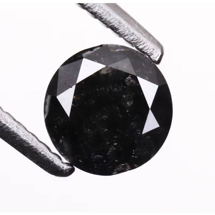 0.66 CT, 5.2 MM Natural Black Round Brilliant Cut Diamond Natural Loose Diamond
