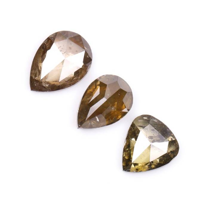 1.12 CT Natural Brown Loose Earth Mined Pear Cut Diamonds