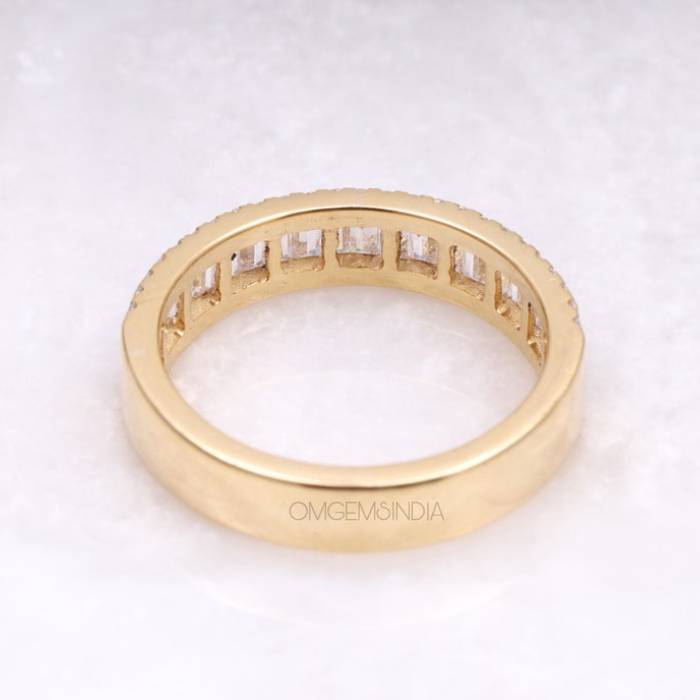 Moissanite Eternity Wedding Band in Gold For Bridal & Promise Ring