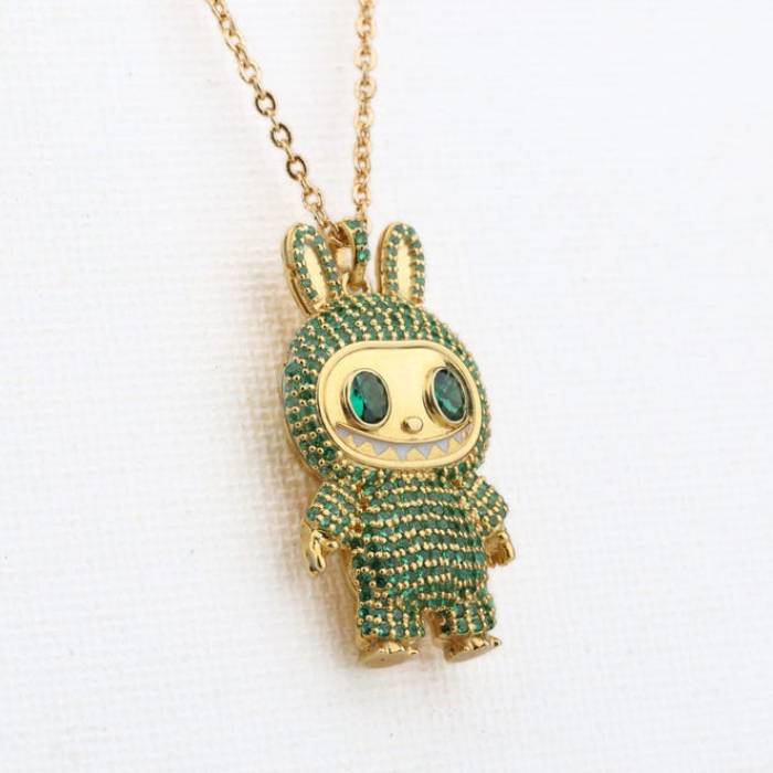 Labubu Pendant Green Diamond