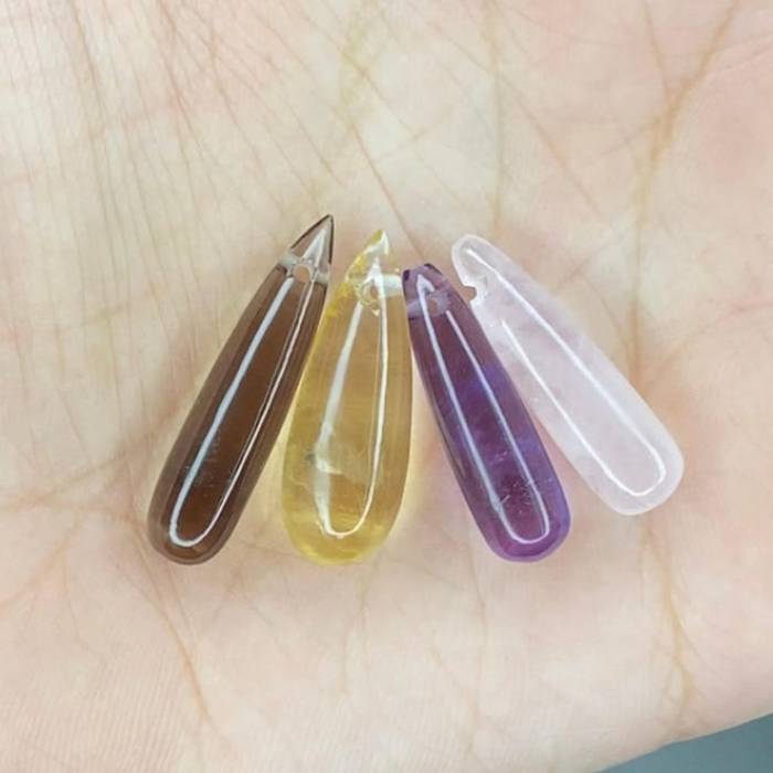 Amethyst Teardrop Beads Drill