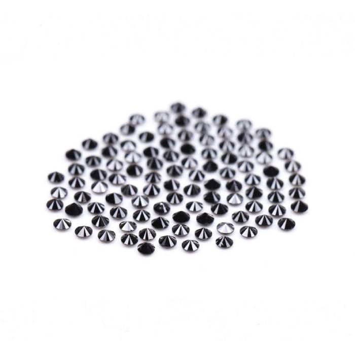 1.08 CT,1.3 MM Enhanced Black Color Round Brilliant Cut Diamond Natural Loose Diamond
