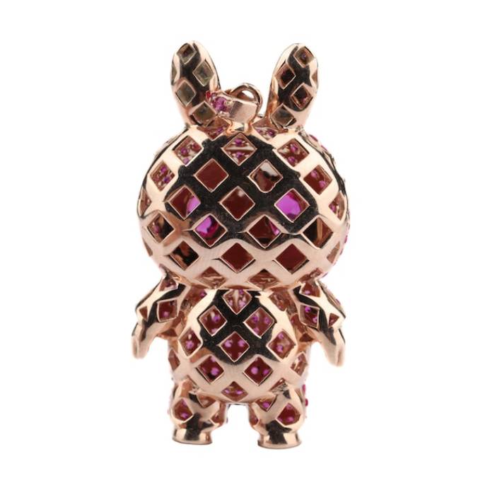 Labubu Pendant Pink Diamond Labubu Doll Pendant Labubu Inspired CZ Micro Pave Pendant Labubu Monster Pendant