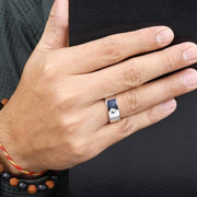 10K Gold Band Salt and Papper Kite Unique Wedding Band for Men or Women