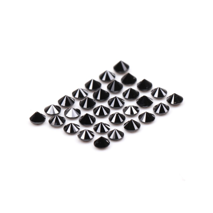 0.34 CT, 1.3 MM Enhanced Black Color Round Brilliant Cut Natural Loose Diamond