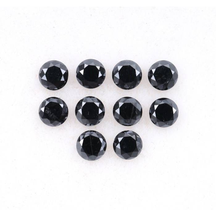 0.38 CT, 2.0 MM Enhanced Black Color Diamond  Round Brilliant Cut Diamond Natural Loose Earth Mined Diamond