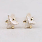 Triangle Earring Studs Pair Salt And Pepper Diamond Studs