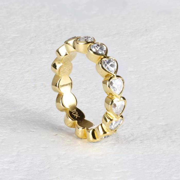 Eternity Band with Heart-Cut Lab Grown Diamonds Perfect for Engagement