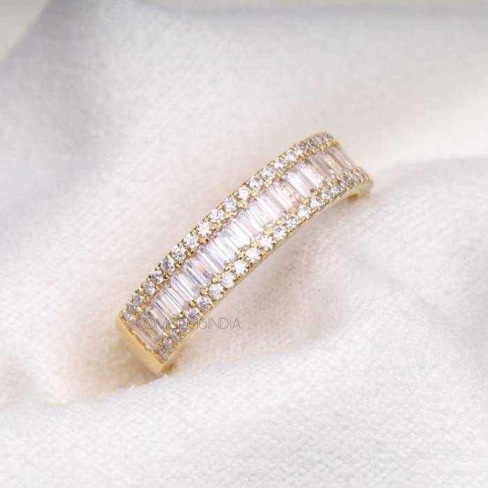 Moissanite Eternity Wedding Band in Gold For Bridal & Promise Ring