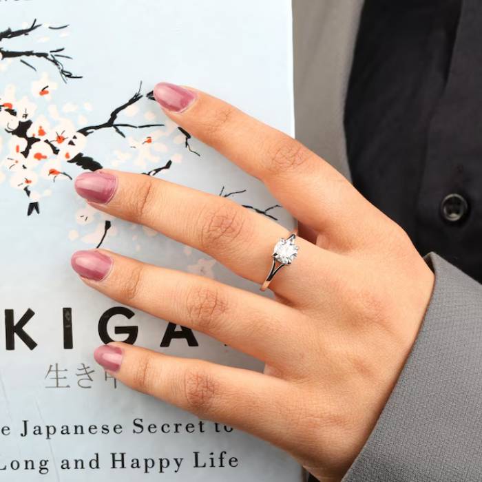 Split Shank Diamond Ring Round Lab Diamond Solitaire Ring