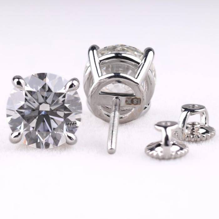 Round Diamond Earrings 6 CT Lab Grown Diamond Stud Earrings