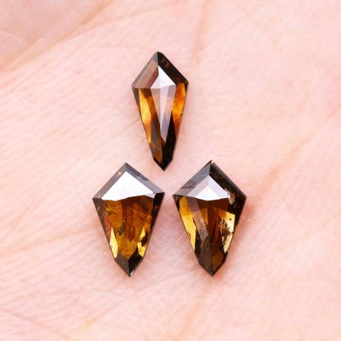 Natural Brown Shield Cut Diamonds for Engagement & Wedding Rings