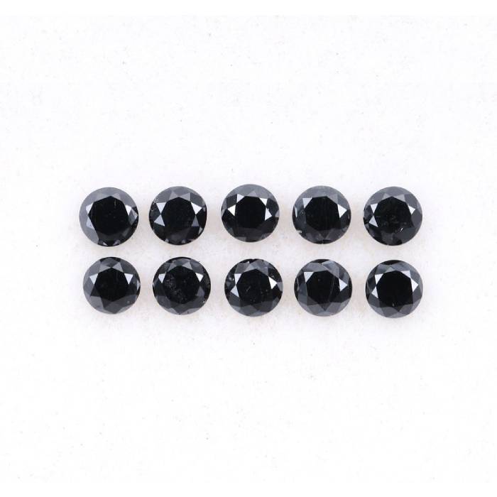 0.38 CT, 2.0 MM Enhanced Black Color Diamond  Round Brilliant Cut Diamond Natural Loose Earth Mined Diamond