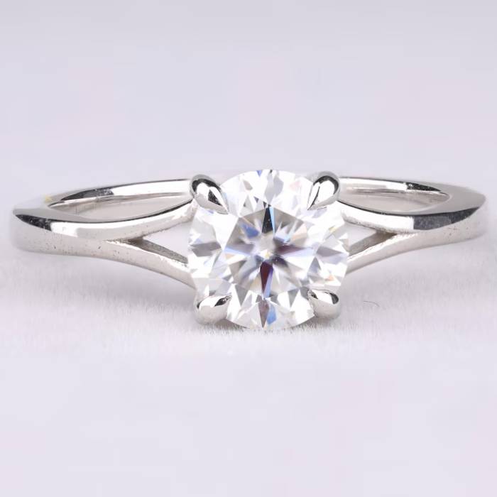 Split Shank Diamond Ring Round Lab Diamond Solitaire Ring