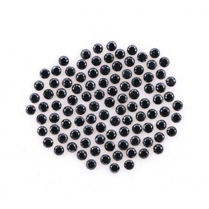 1.08 CT,1.3 MM Enhanced Black Color Round Brilliant Cut Diamond Natural Loose Diamond
