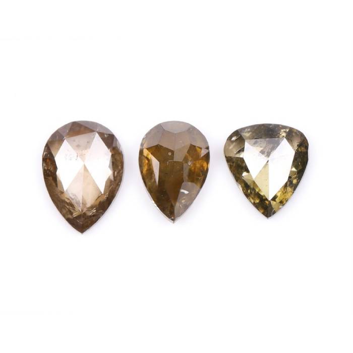1.12 CT Natural Brown Loose Earth Mined Pear Cut Diamonds