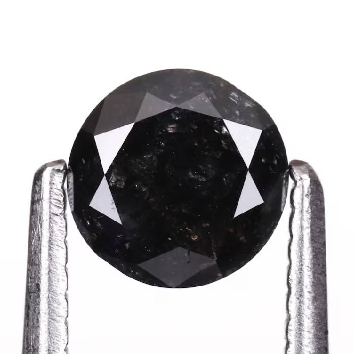 0.66 CT, 5.2 MM Natural Black Round Brilliant Cut Diamond Natural Loose Diamond