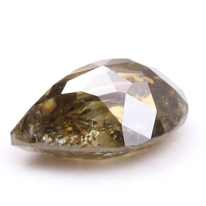 0.34 CT Natural Yellow Coloured Loose Earth Mine Pear Cut Diamond