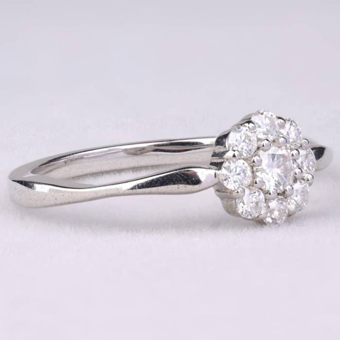 Flower Cluster Diamond Ring For Engagement & Wedding