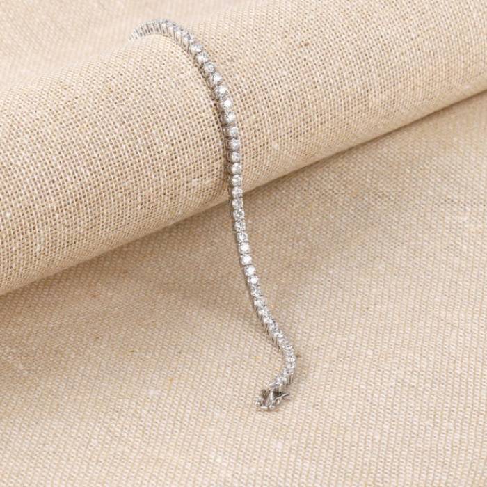 14K White Gold Lab Grown Diamond Tennis Bracelet