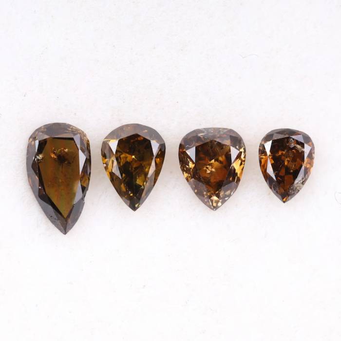 0.80 CT Natural Brown Pear Cut Diamond For Wedding Ring