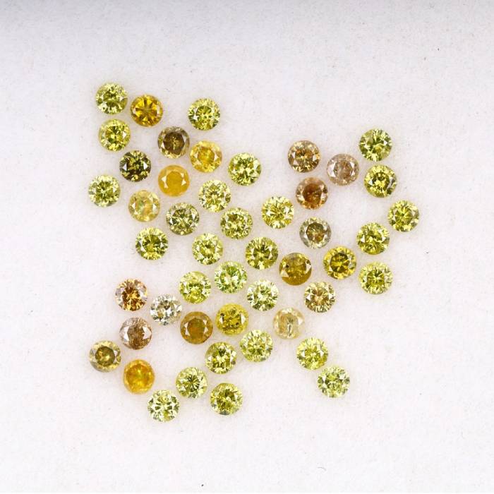 1.35 CT Natural Fancy Round Diamonds 1.8mm Loose Stones 54 PCS