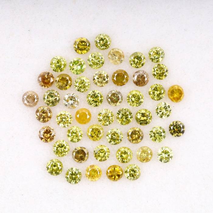 1.35 CT Natural Fancy Round Diamonds 1.8mm Loose Stones 54 PCS