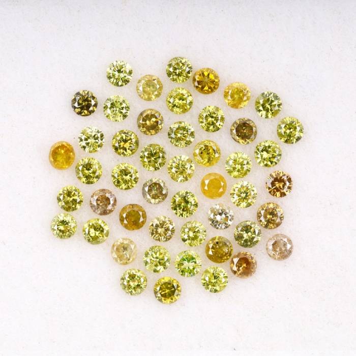 1.35 CT Natural Fancy Round Diamonds 1.8mm Loose Stones 54 PCS