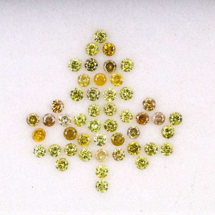 1.35 CT Natural Fancy Round Diamonds 1.8mm Loose Stones 54 PCS