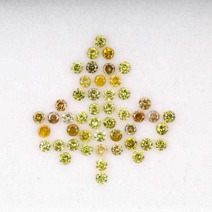 1.35 CT Natural Fancy Round Diamonds 1.8mm Loose Stones 54 PCS