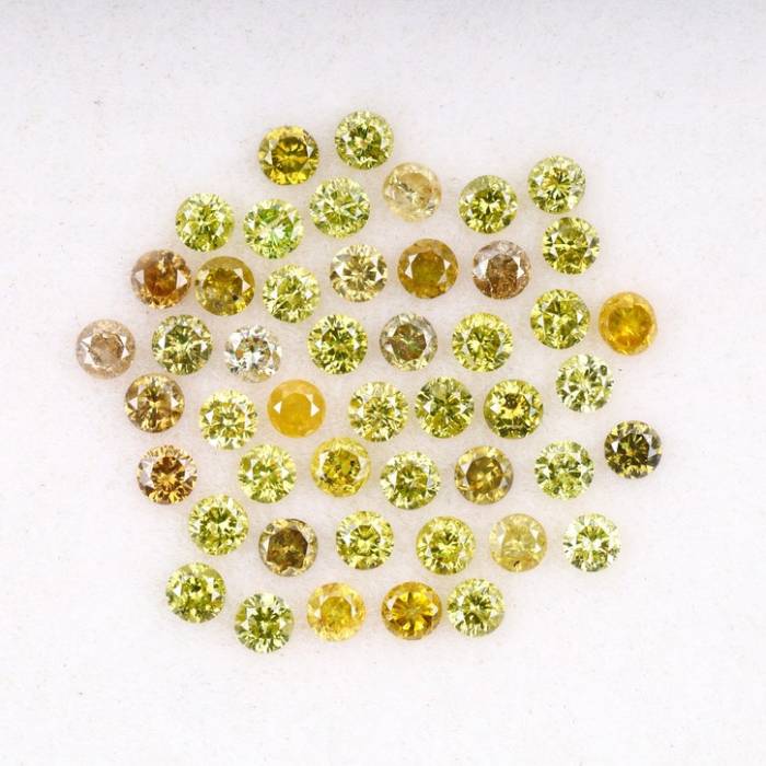1.35 CT Natural Fancy Round Diamonds 1.8mm Loose Stones 54 PCS