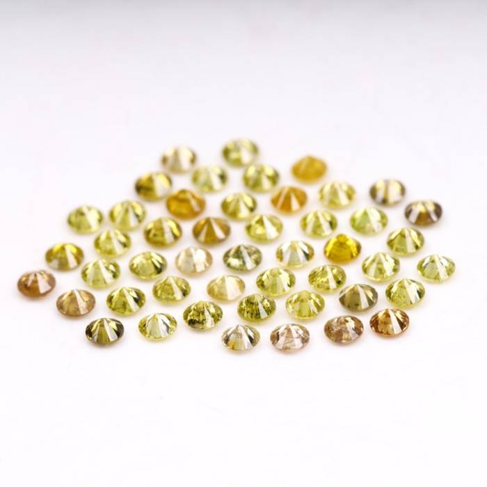 1.35 CT Natural Fancy Round Diamonds 1.8mm Loose Stones 54 PCS