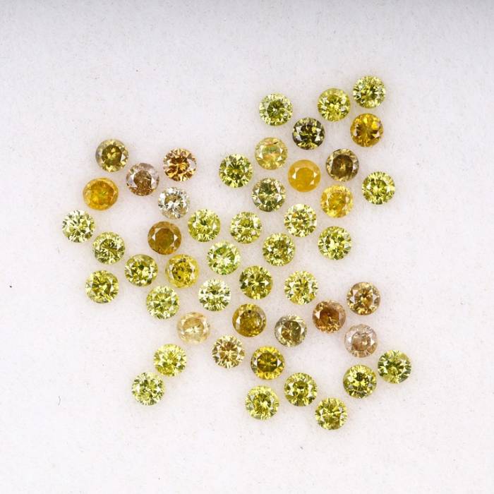 1.35 CT Natural Fancy Round Diamonds 1.8mm Loose Stones 54 PCS