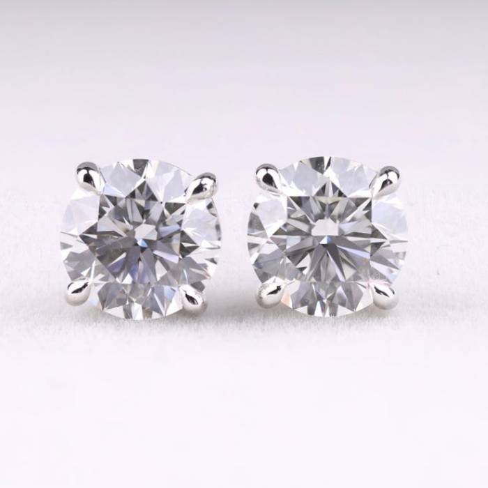 Round Diamond Earrings 6 CT Lab Grown Diamond Stud Earrings