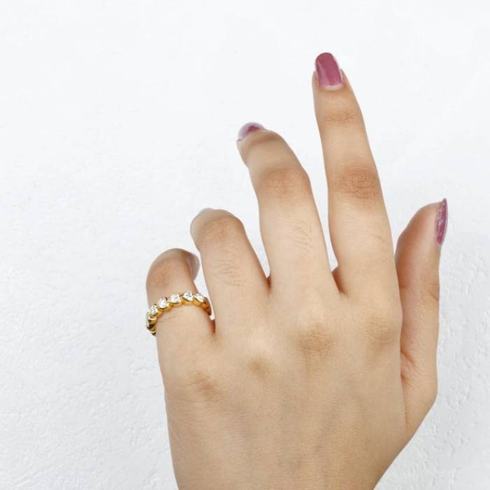 Eternity Band with Heart-Cut Lab Grown Diamonds Perfect for Engagement