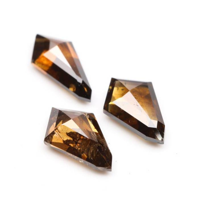 Natural Brown Shield Cut Diamonds for Engagement & Wedding Rings