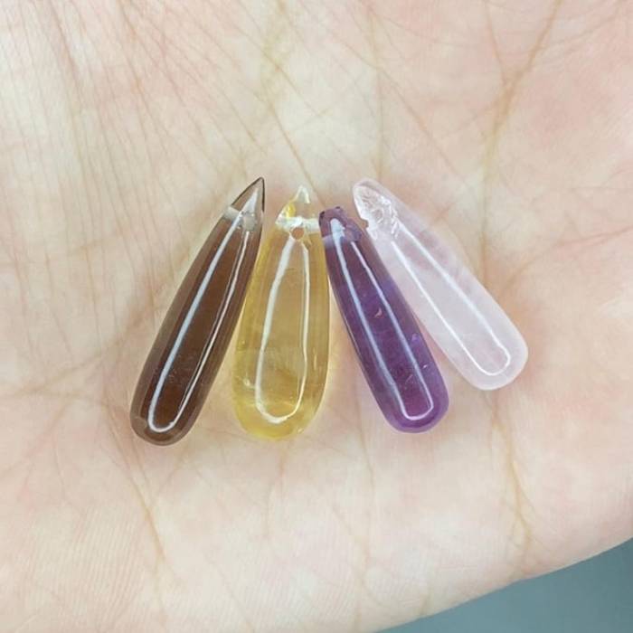 Amethyst Teardrop Beads Drill