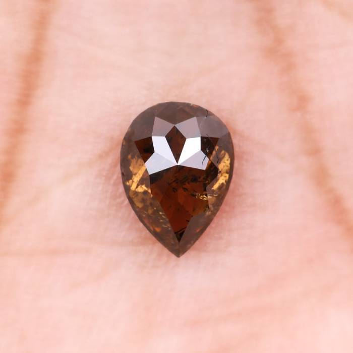 Natural Brown Pear Cut 0.55 CT, 6.1x4.5mm Loose Earth Mined Diamond
