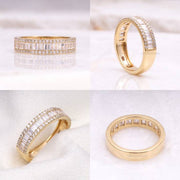 Moissanite Eternity Wedding Band in Gold For Bridal & Promise Ring