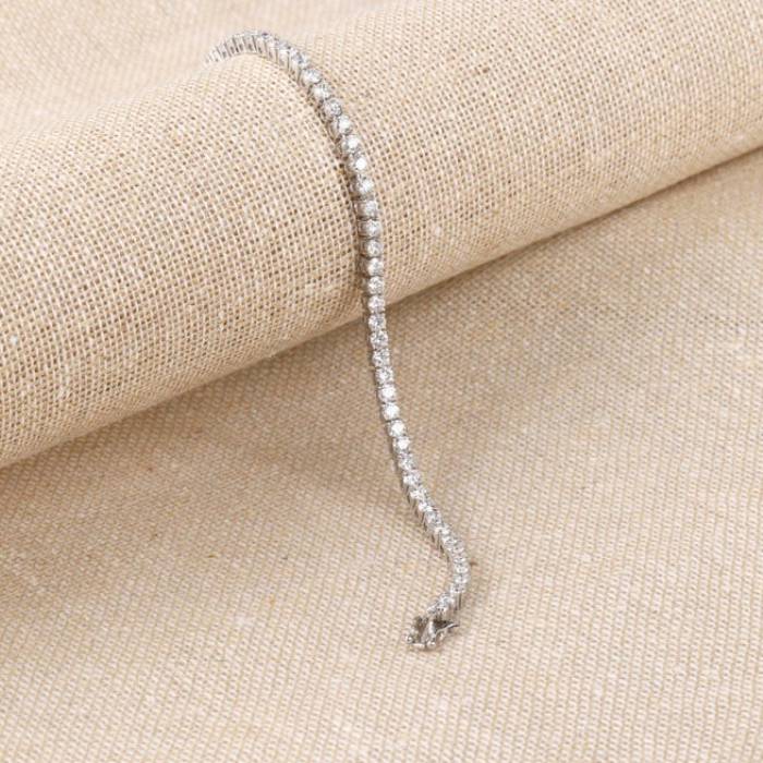 14K White Gold Lab Grown Diamond Tennis Bracelet